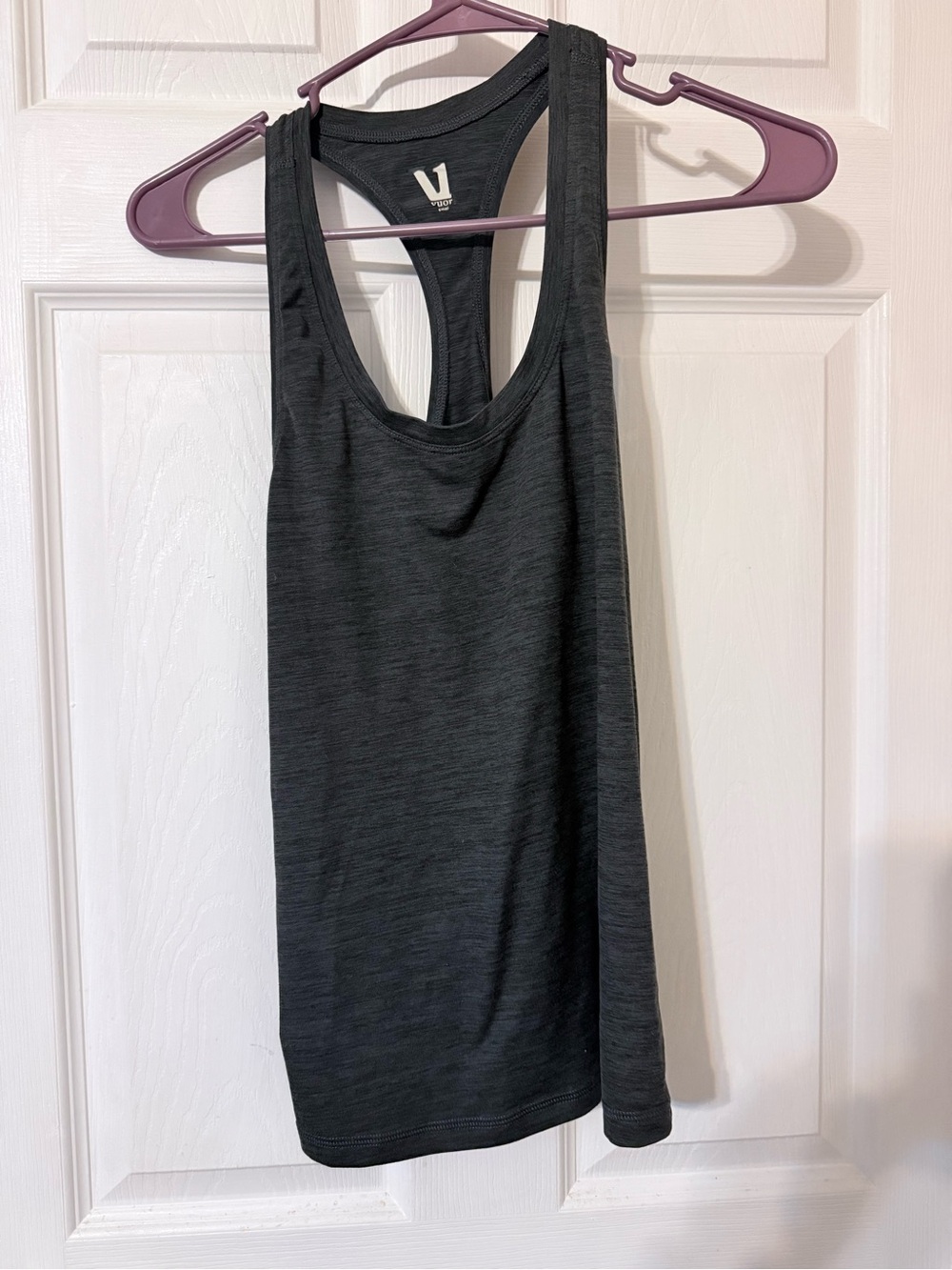 Vuori Heathered Black Racerback Tank